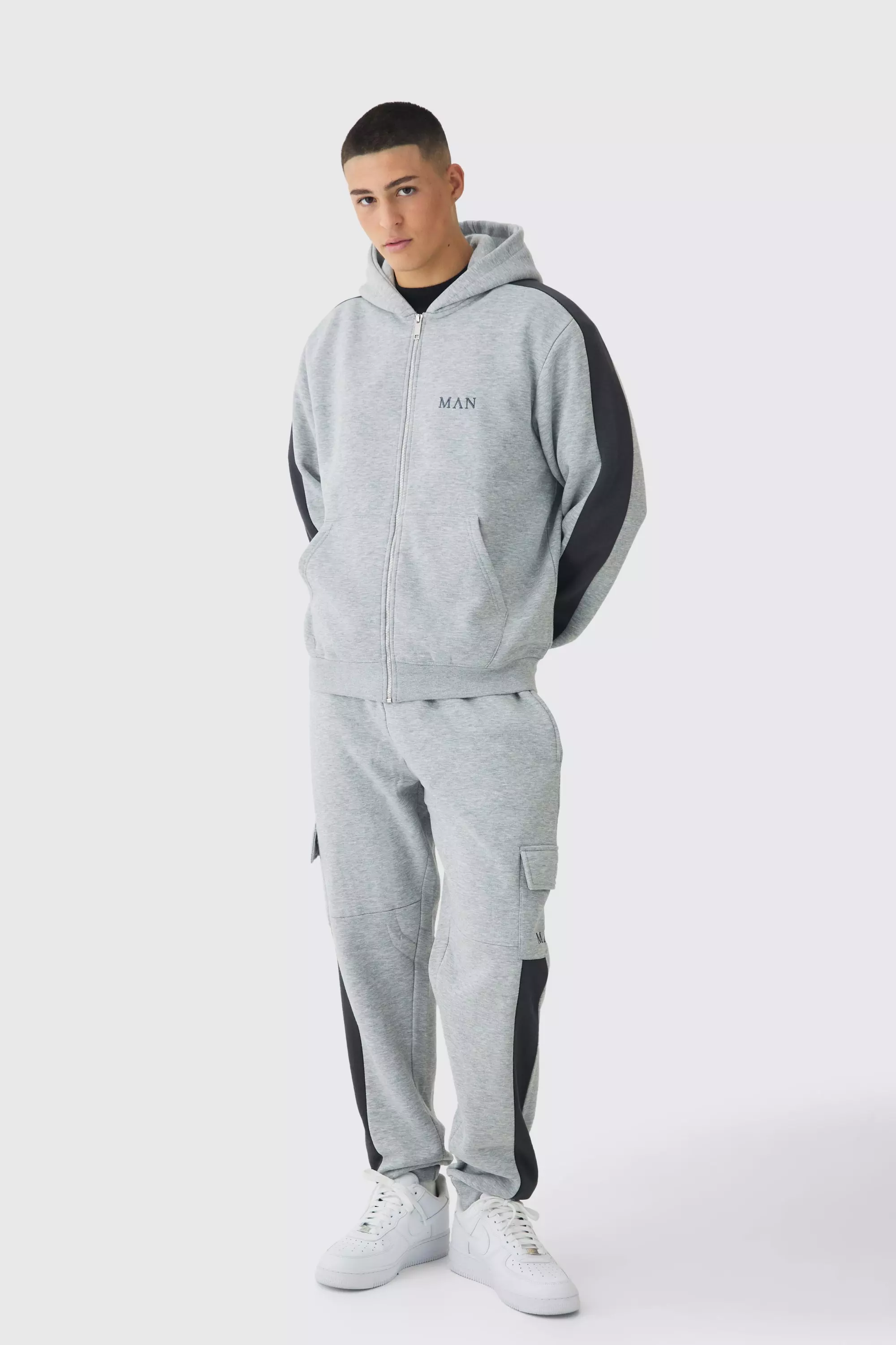 Boohooman tracksuit grey store